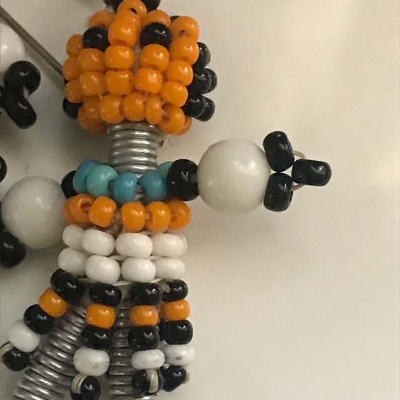 Handmade Beaded Kachina Doll Earrings - Picture 3 of 3